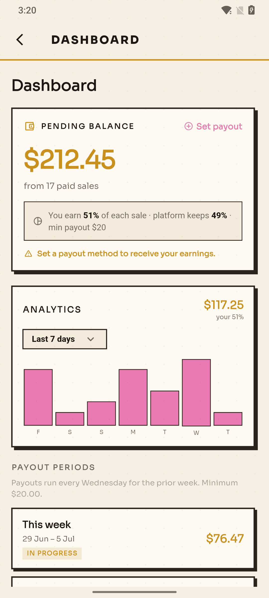 DIGUZ creator earnings dashboard