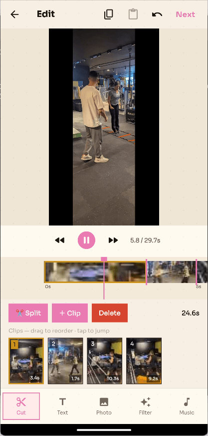 DIGUZ in-app video editor