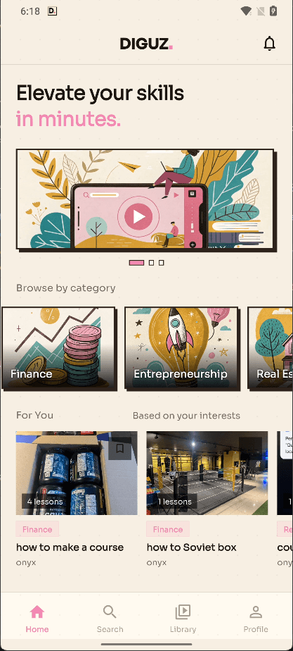 DIGUZ home — browse short courses